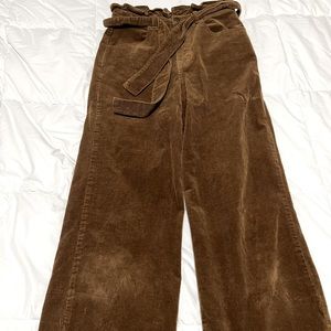 Wide Leg Waste Tie Pant Corduroy
